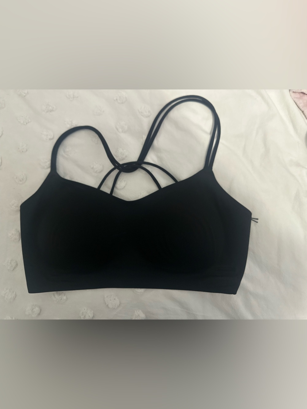 Victoria secret NWT sports bra slightly padded Black Strappy
